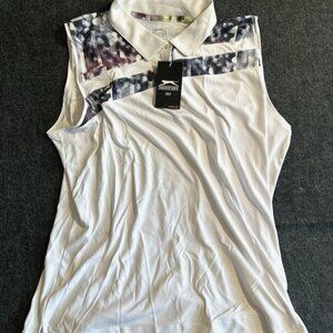 NWT Slazenger Womens Missy Excursion White Sleeveless Polo Golf Shirt XXL